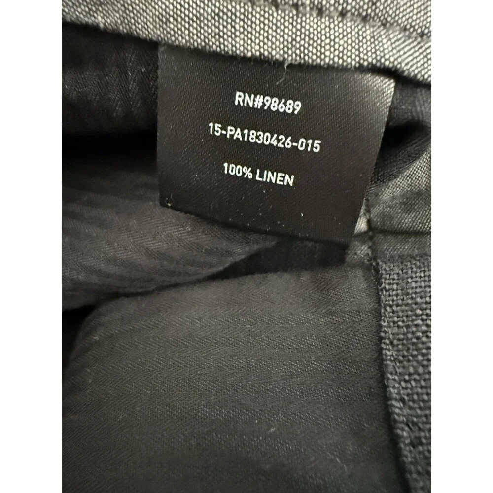 Todd Snyder New York Men 33x32 (fit 33x29) Black 100% Linen Dress Pants Trousers